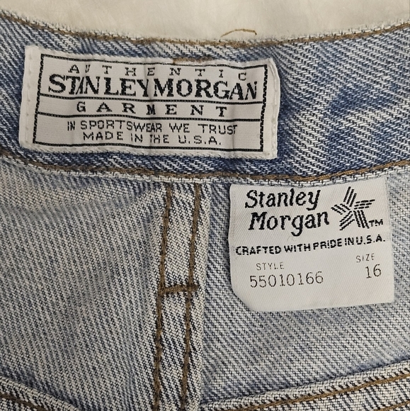 Vintage Stanley Morgan High Waist Denim Shorts light washed size 16 - Picture 9 of 12